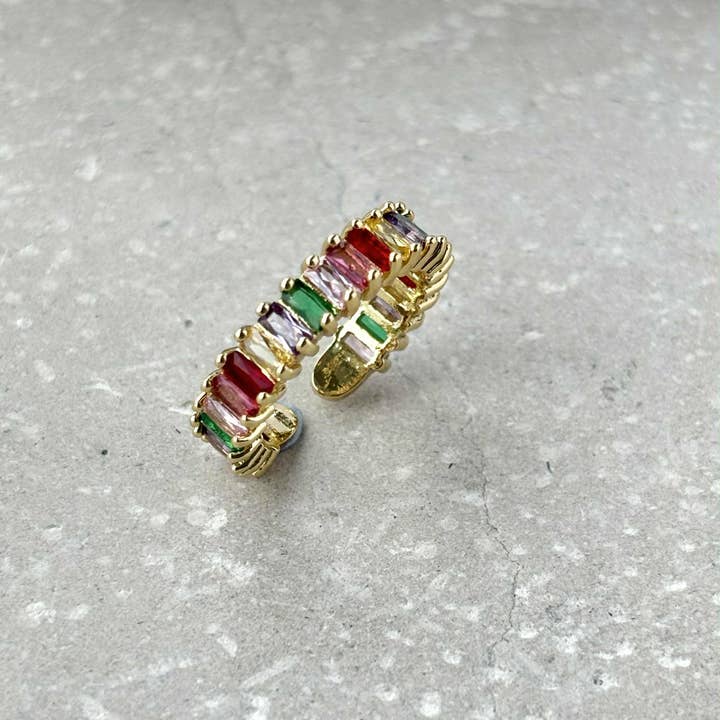 Anel Oblongo de Zircónia Multicolor Resistente a Manchas por atacado de Flax Barn