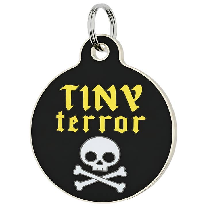 Placa de Perro de Esmalte con ID de Mascota Escaneable - Pequeño Terror para venta al por mayor de Bad Tags