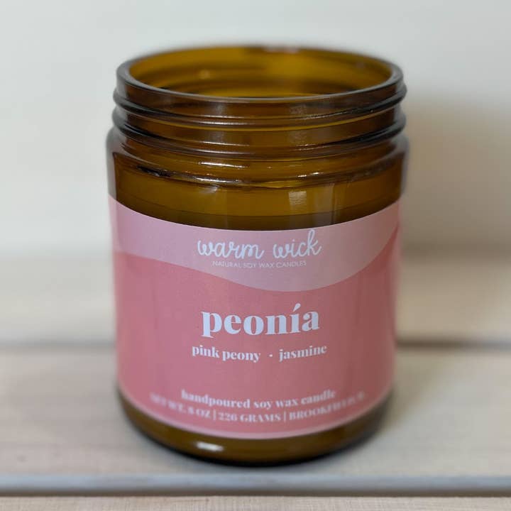 Peonía Naturlig Sojavokslys for engroshandel hos Warm Wick