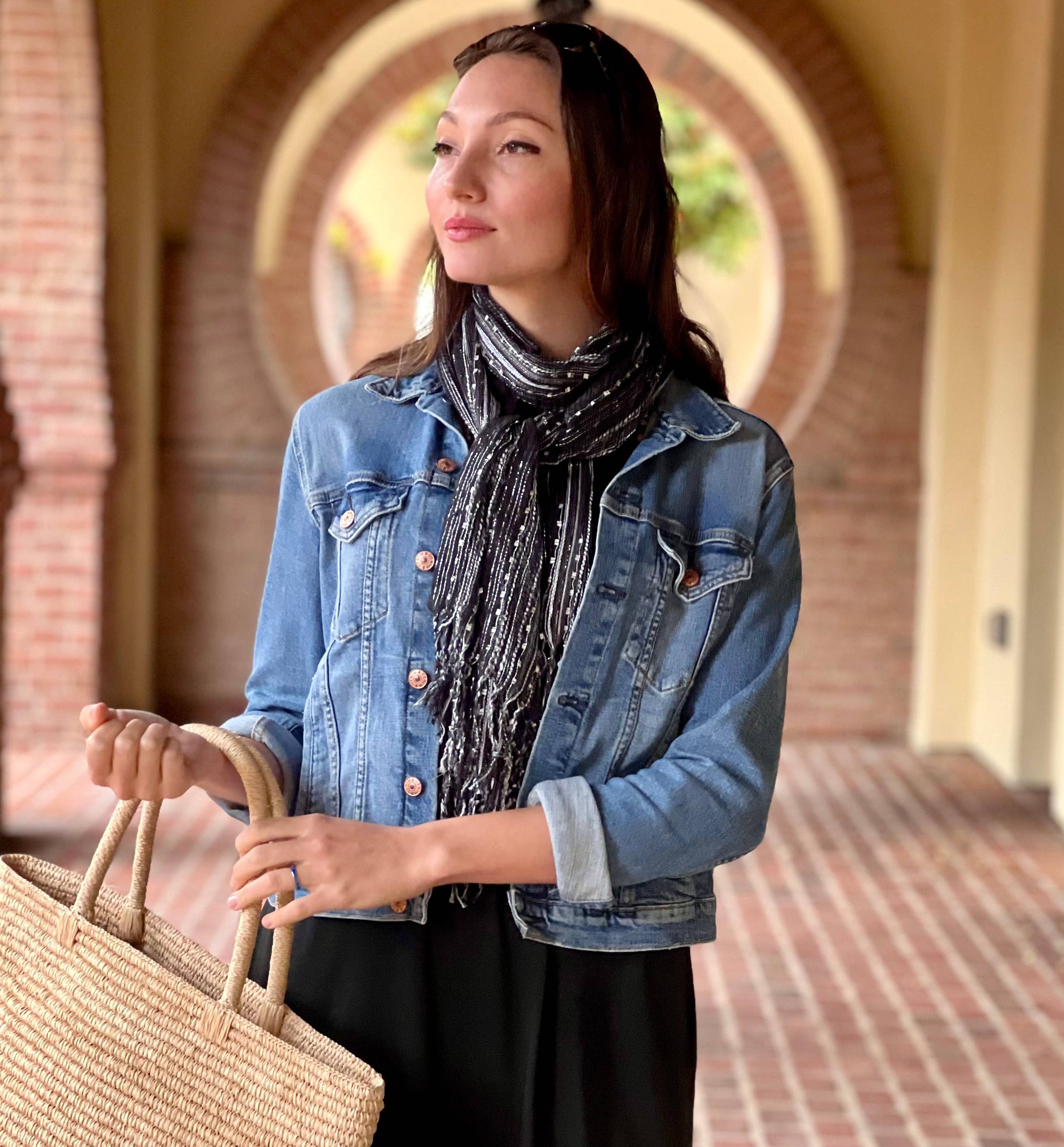 Humble Hilo – wholesale Scarf – Women's – Humble Hilo Multicolored Thread Artisan Scarf157