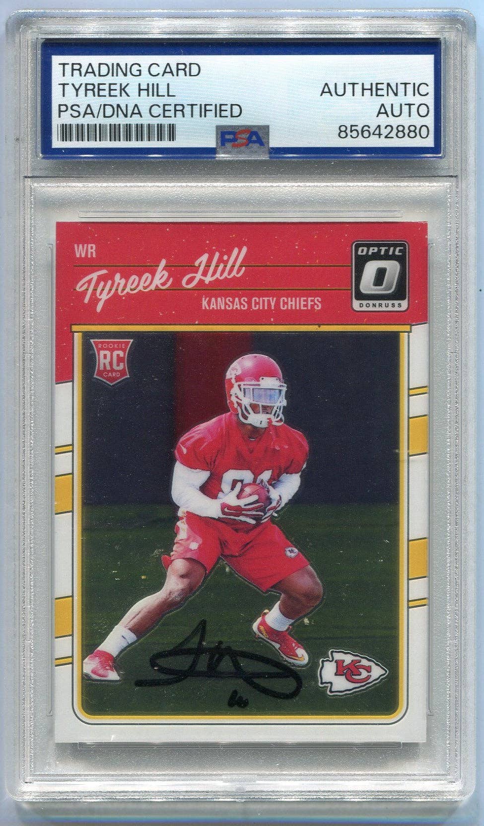 Hollywood Collectibles - Wholesale Sporting Accessories - Tyreek Hill 2016 Panini Donruss Optic Autographed RC PSA/DNA Certified