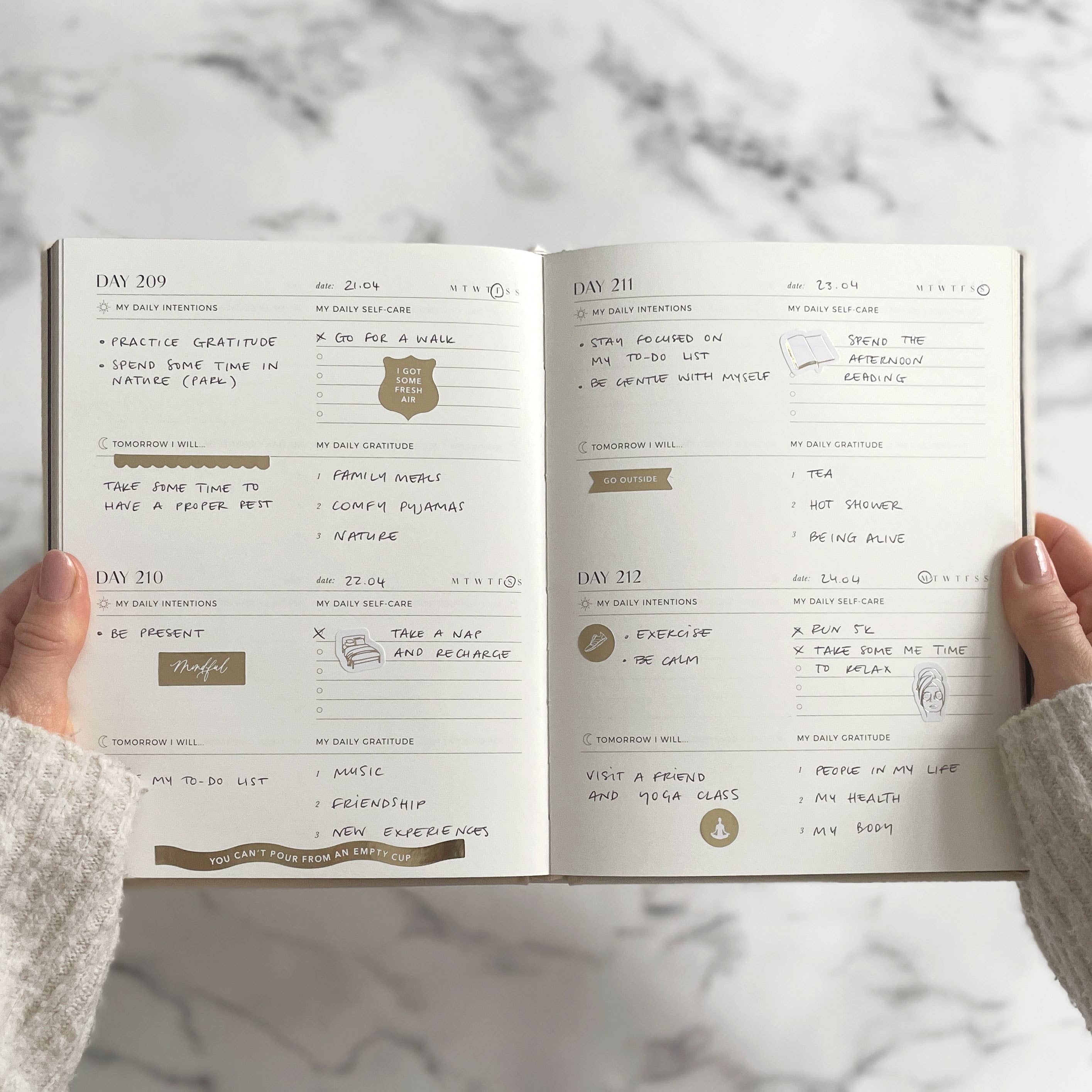 Blush And Gold - Vendita all'ingrosso Diari/agende - Il mio diario di riflessione e gratitudine quotidiana di auto-cura (mandorla)9