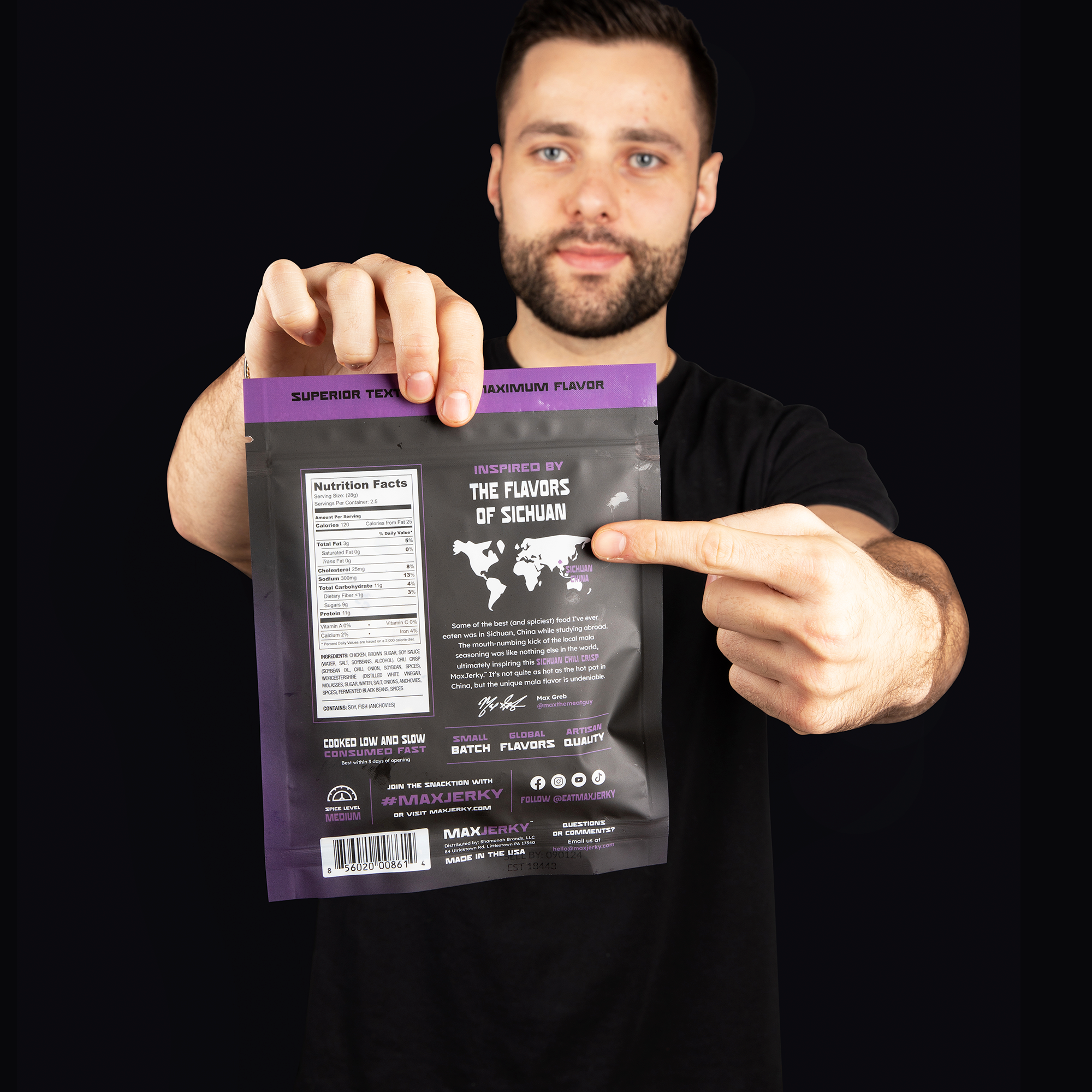 MaxJerky - Wholesale Jerky - Sichuan Chili Crisp Chicken Jerky2