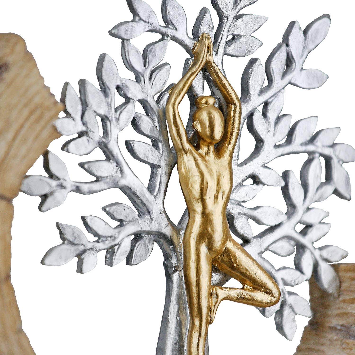 gold brown silver Namaste sculpture, set of 2, H.17 cm for wholesale on Faire4