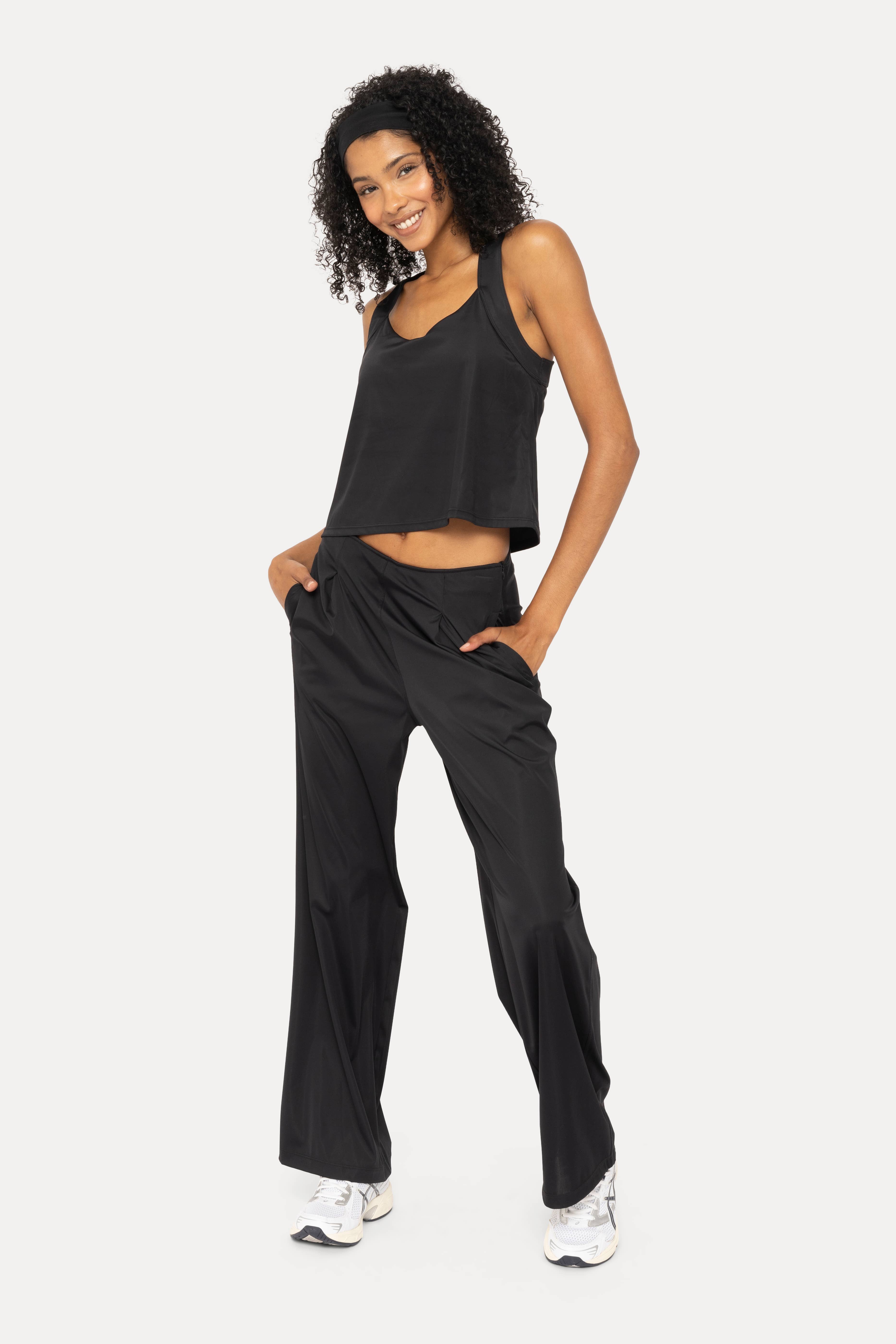 Mono B - Wholesale Pants - Women's - Flexflow Plated Front Wide Leg Pants4