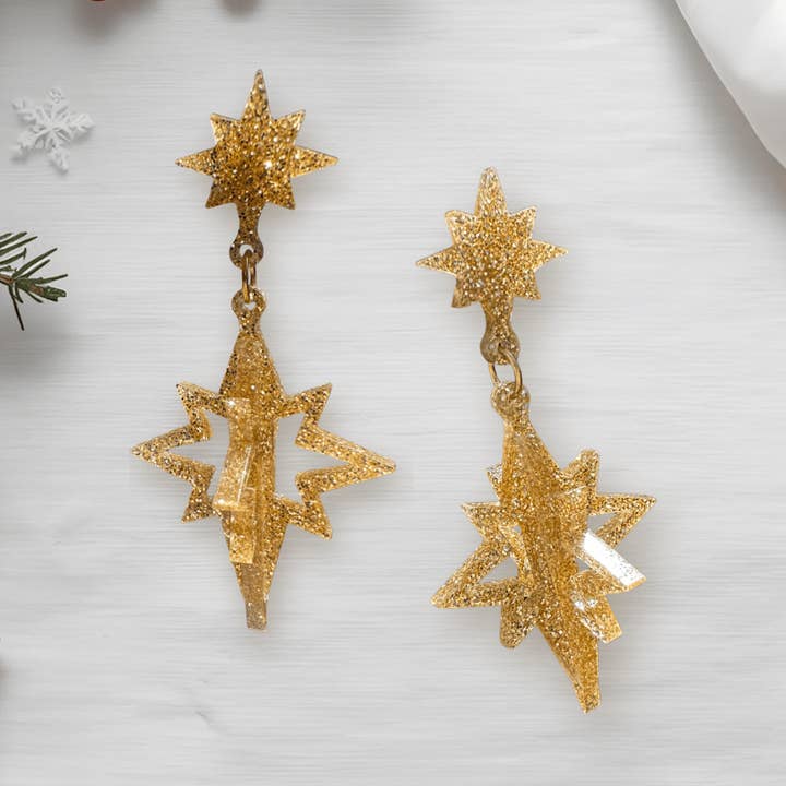 Kerst 3D twinkelende steroorbellen voor wholesale door Foxx & Ginger Jewellery