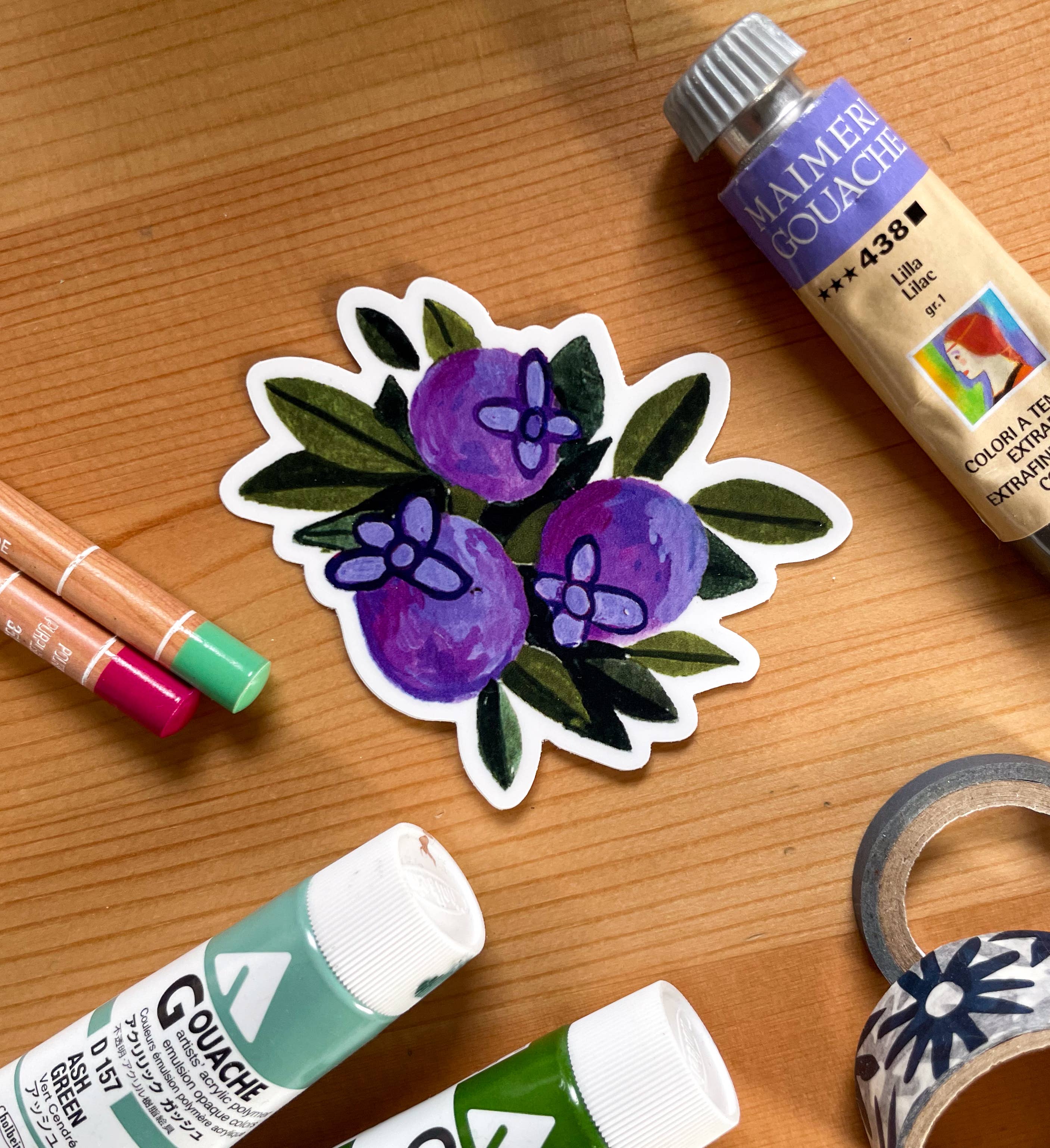 Leah Bees Creations - Wholesale Sticker - Blueberries - Vinyl Sticker 2