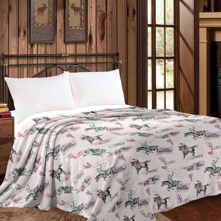 Rainha do Rodeo Rosa Mia - Manta Pesada por atacado de Western Linens