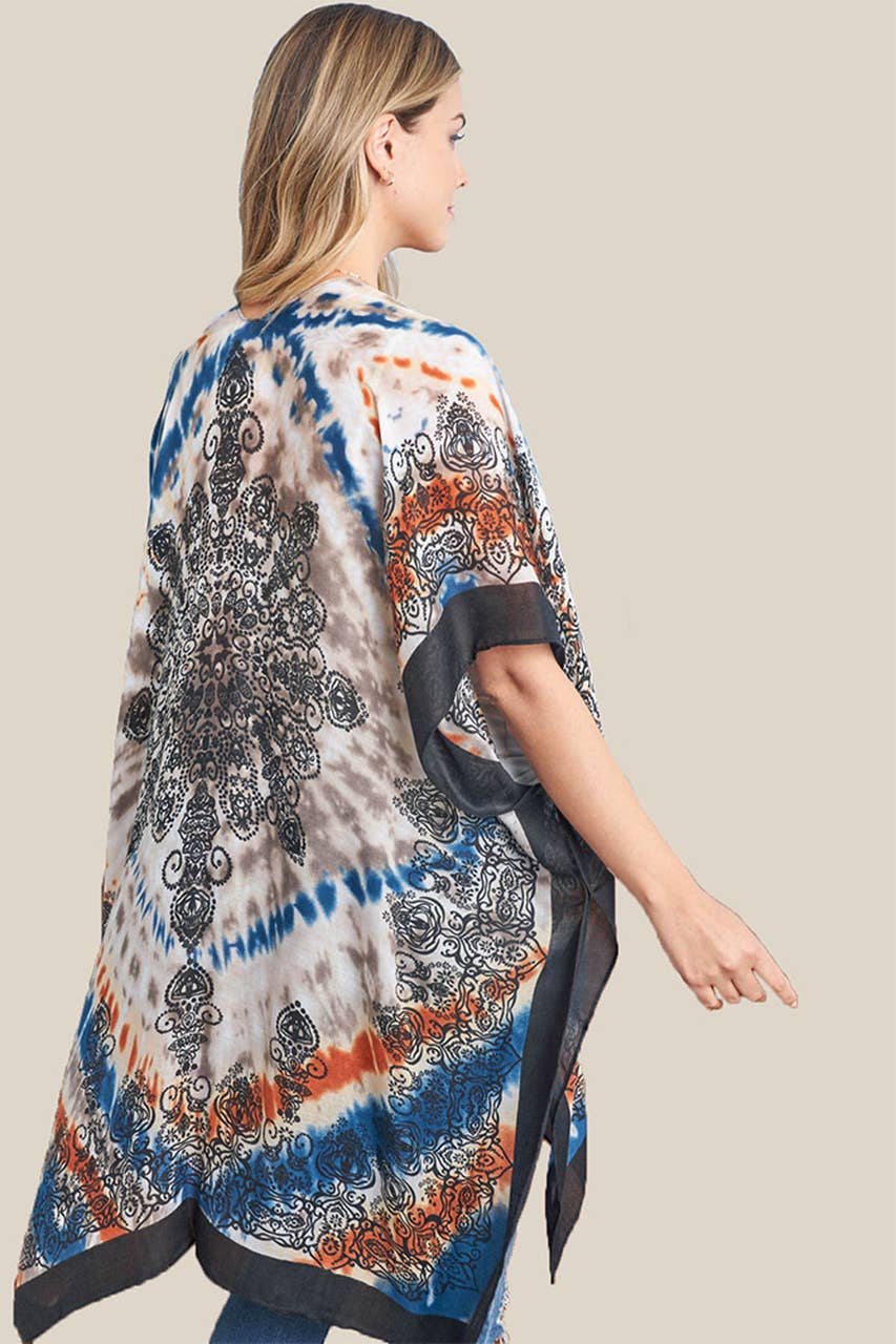 Hana - Wholesale Kimono - Women's - Tie Dye Boho Print Summer Kimono4