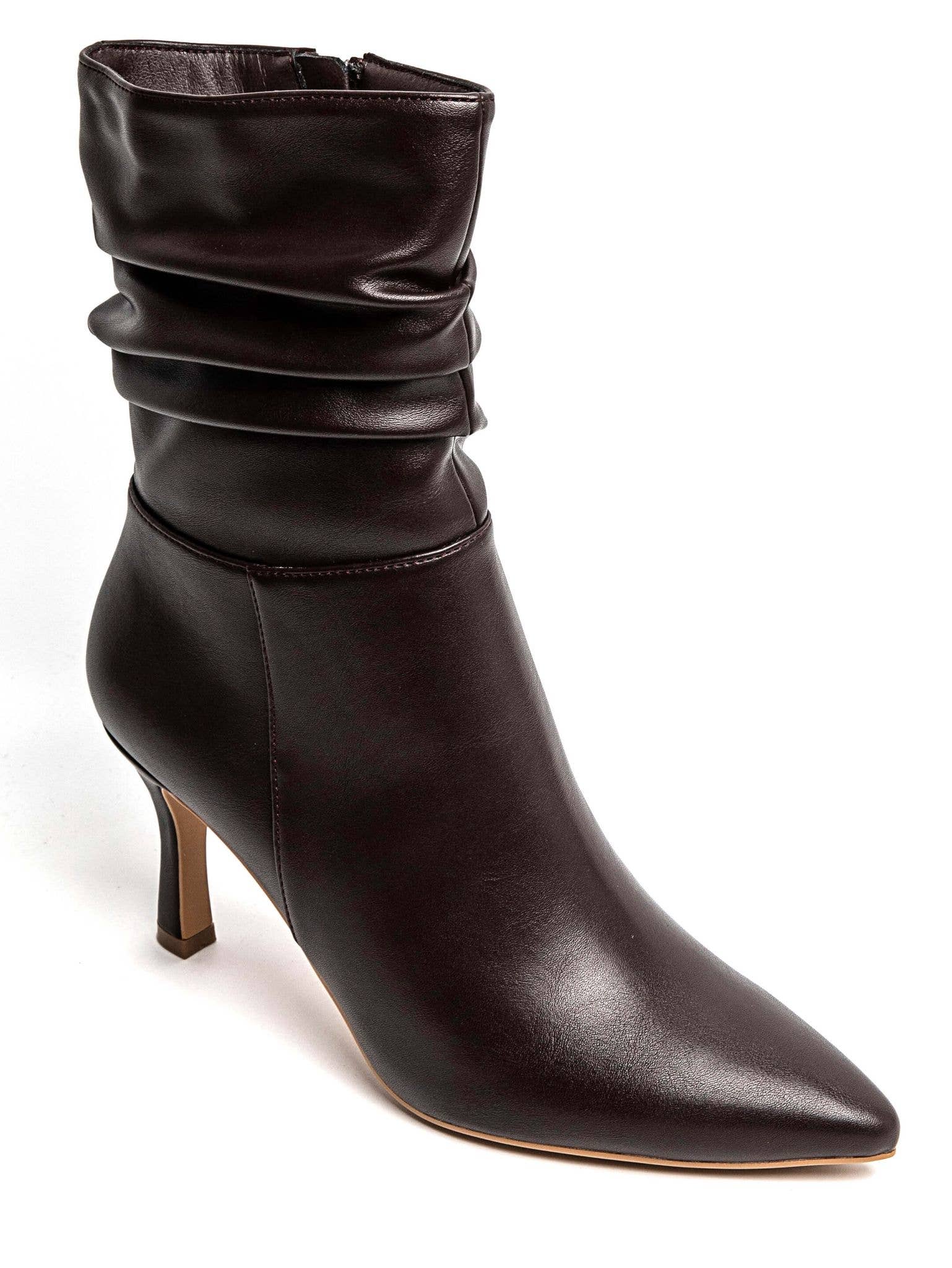 No Doubt Shoes - Venta al por mayor Botines - Mujer - BOTINES DE TACÓN MEDIO EN PUNTA CON FRUNCIDO EN LA PANTORRILLA12