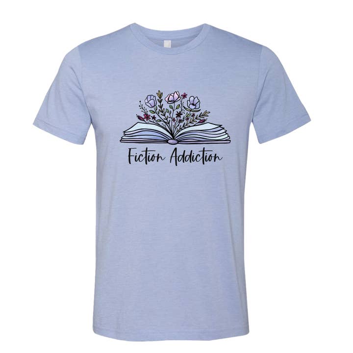 Fiction Addiction Book T-Shirt for wholesale by This Joyful Home