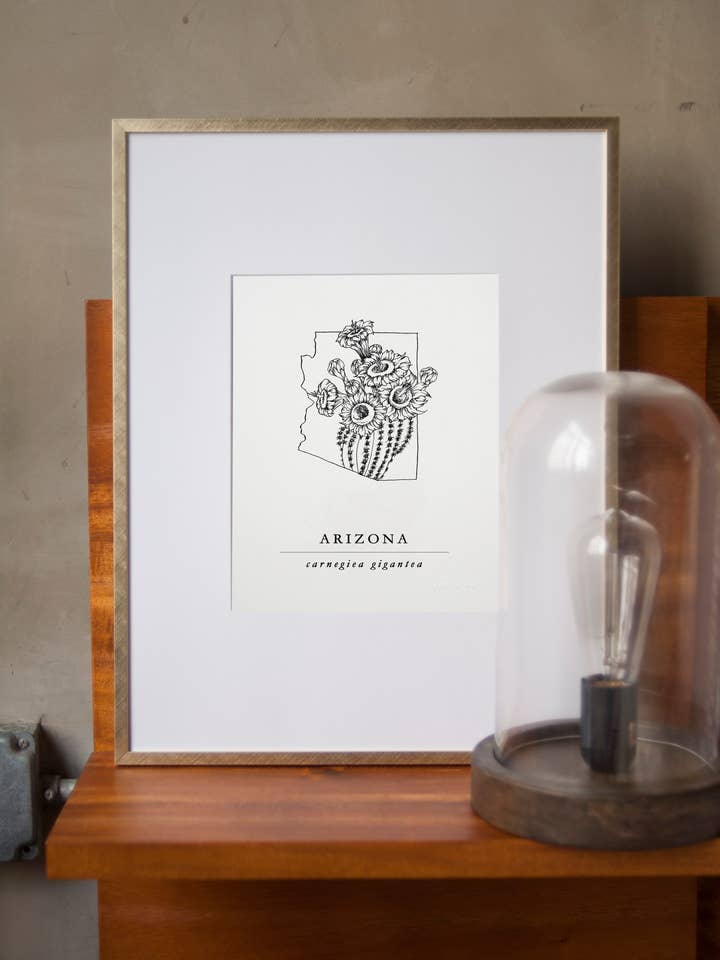 Arizona Saguaro Cactus Artprint for wholesale by Seniman Calligraphy