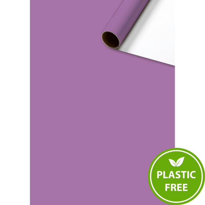 Lilac Plastic-Free 3m Roll Wrap with Tear Down Strip for wholesale by Giftwrap UK