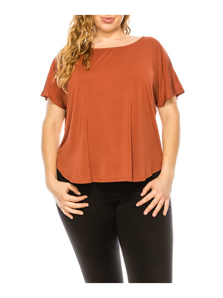 Studio Ko Clothing - Wholesale Tunic - Women's - BAMBOO DOLMAN TOP PLUS SIZE