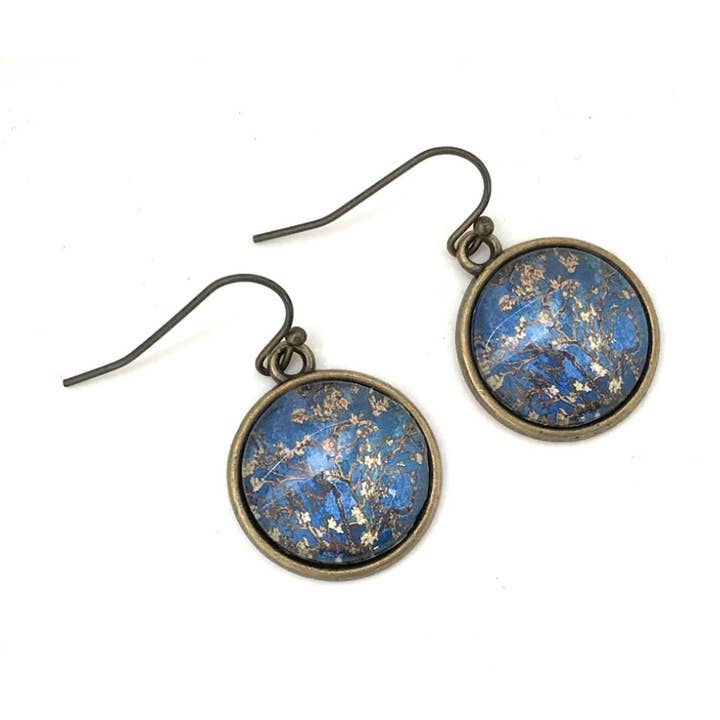 Classic Art Series - Van Gogh Almond Blossom Earrings for wholesale by Fern & Filigree