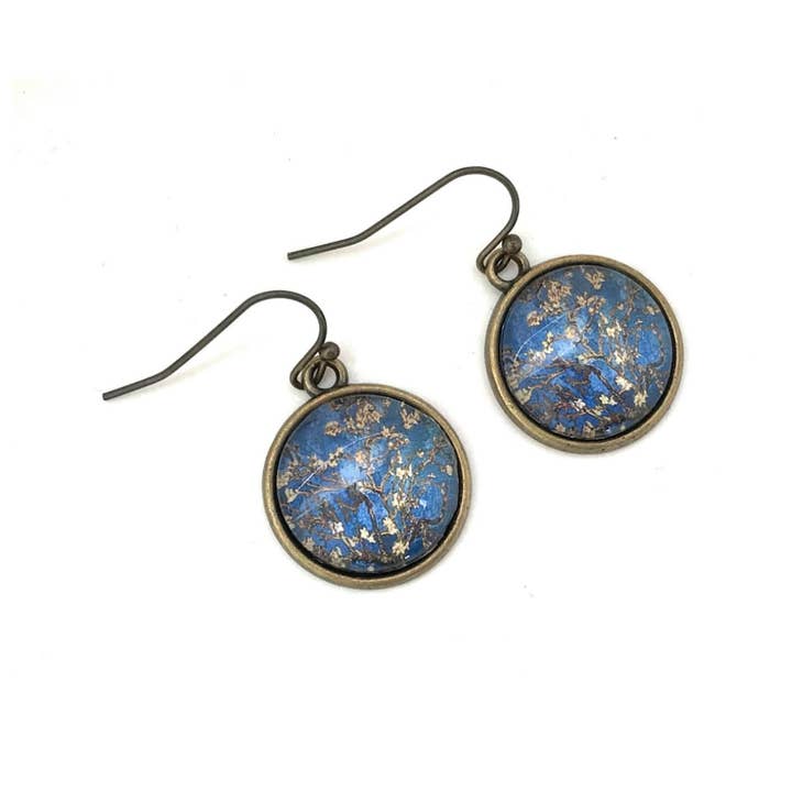 Classic Art Series - Van Gogh Almond Blossom Earrings for wholesale by Fern & Filigree
