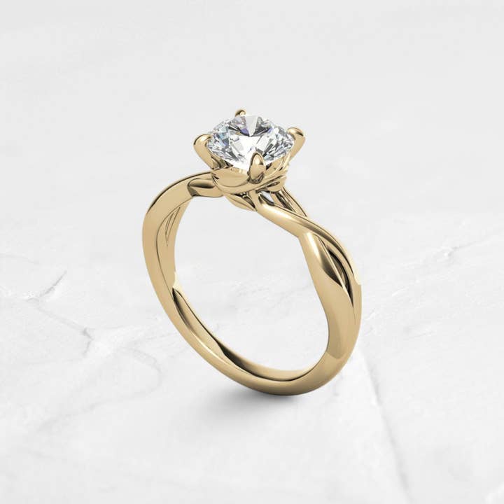 DJOYR - Wholesale Engagement ring - Round Infinity Style Moissanite Solitaire Ring in 14K Gold2
