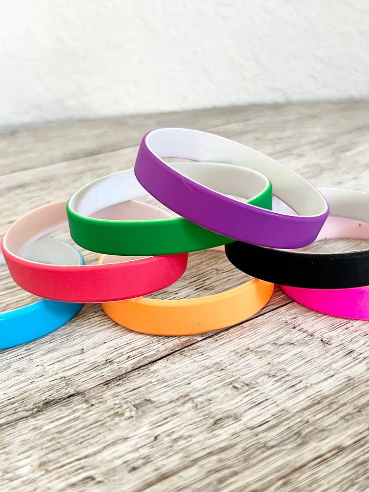 Dual Color Silicone Bracelet for wholesale by KW Custom Creations