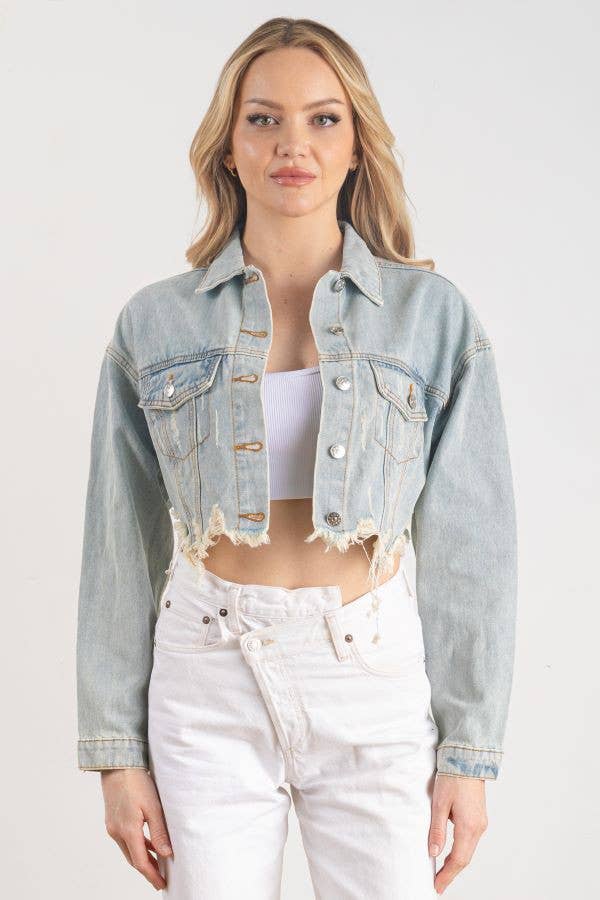 Trio Urban - Wholesale Denim Jacket - Women's - New York Collage (I ♥ NY) Crop Denim Jacket5