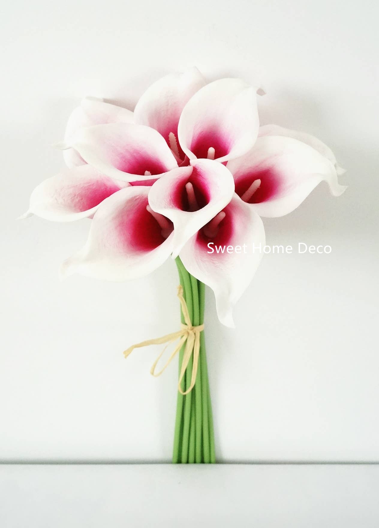 Sweet Home Deco - Wholesale Artificial Flowers - Latex Real Touch Calla Lilies Home Wedding Flowers Set of 1012
