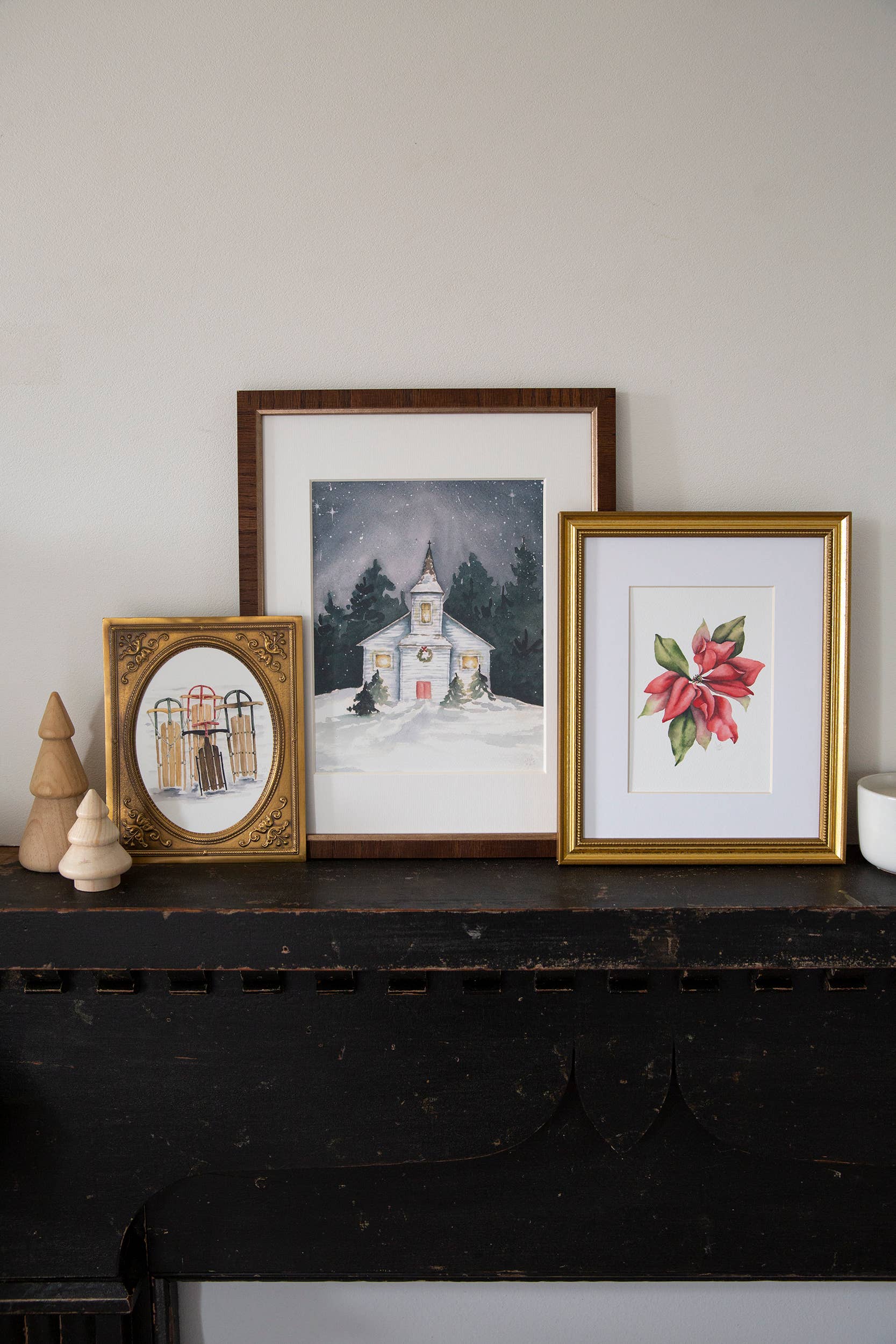 Sarah Jane Studio Art - Wholesale Art Print - Poinsettia Watercolor Print6