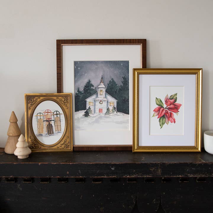 Sarah Jane Studio Art - Wholesale Art Print - Poinsettia Watercolor Print6