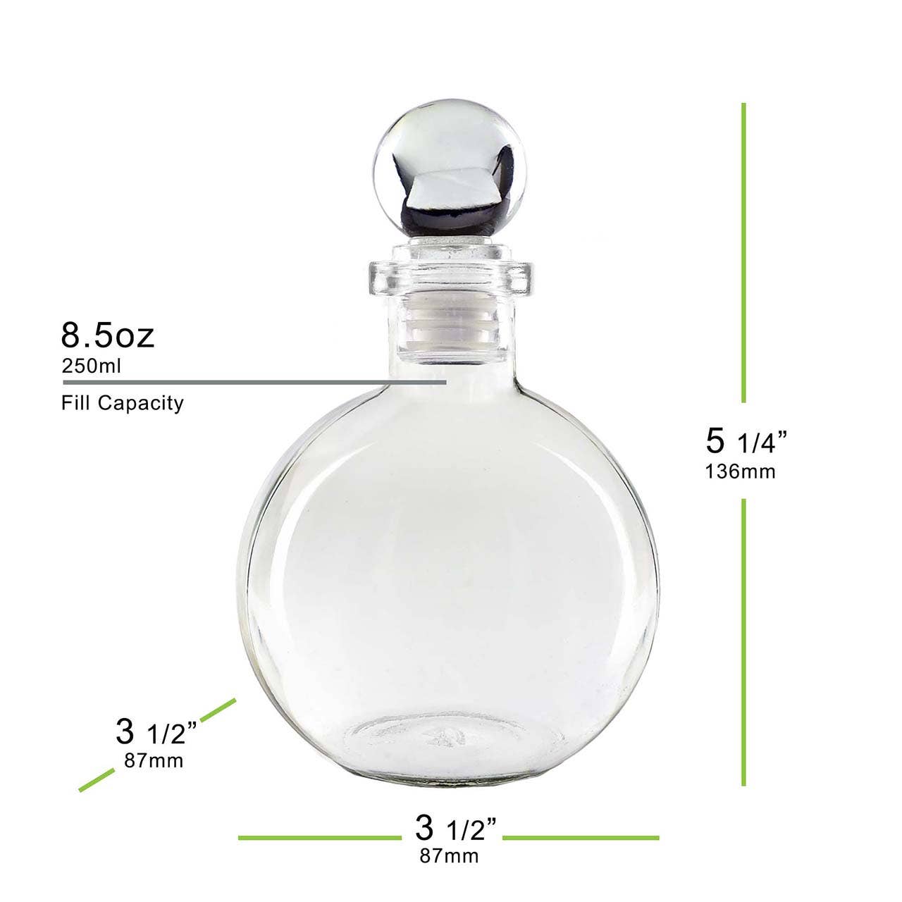 Couronne Co. - Wholesale Decorative Jar - Ball 8.5Oz Recycled Glass Bottle W/ Glass Top1