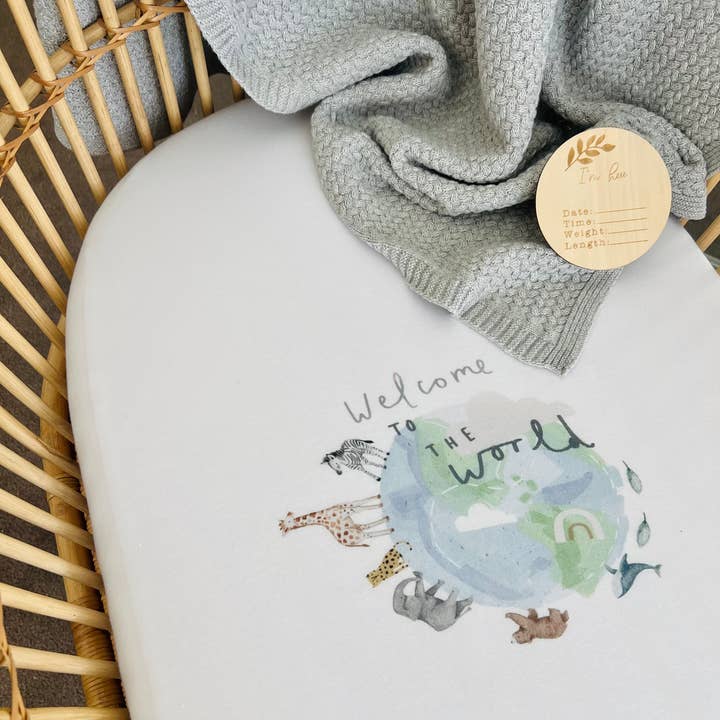 Sábana para colecho Mini & Me Bienvenido al Mundo para venta al por mayor de Cuddle Bug & Co