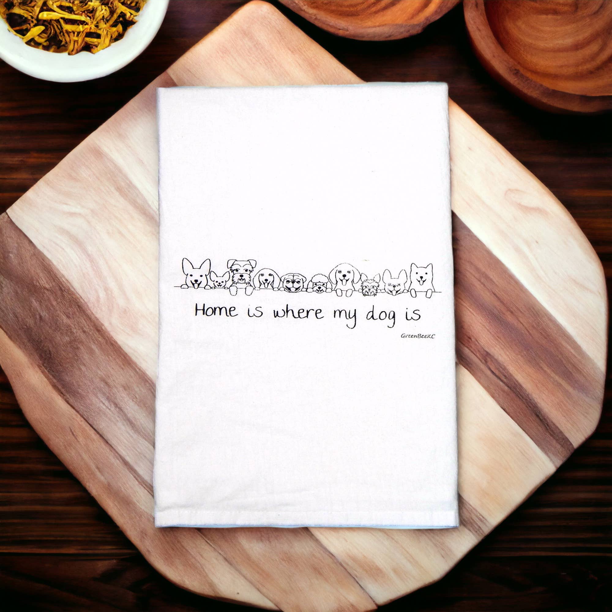 Green Bee Tea Towels - Wholesale Tea Towel - Dog Is Home Dish Towel | Tea Towels | Flour Sack Towels2