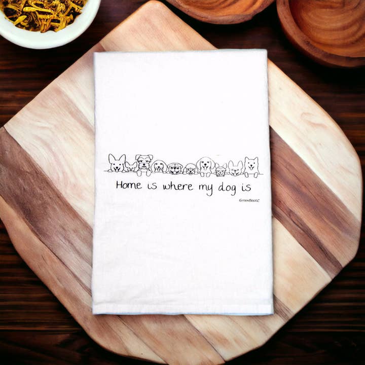 Green Bee Tea Towels - Wholesale Tea Towel - Dog Is Home Dish Towel | Tea Towels | Flour Sack Towels2