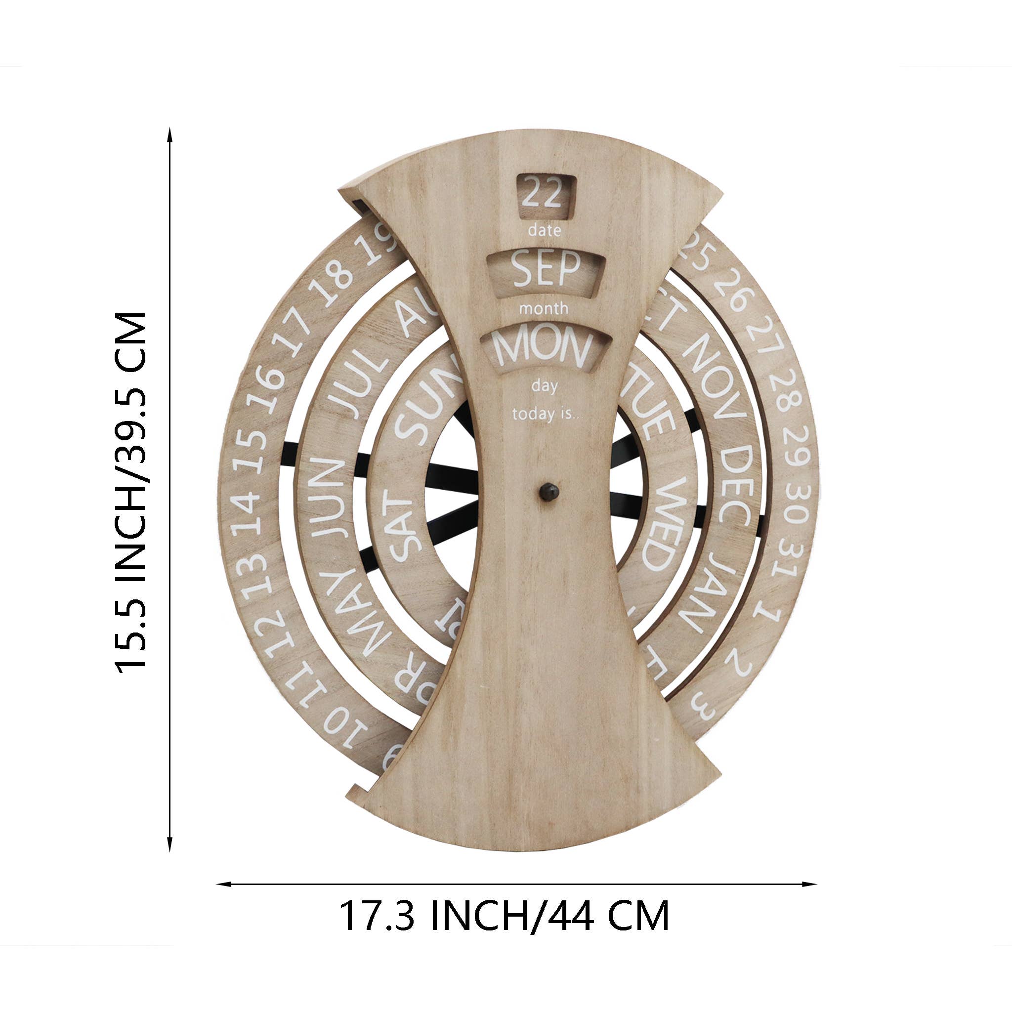Paris Loft Inc – Calendário por atacado – Calendário perpétuo de rotação de parede de madeira rústica8