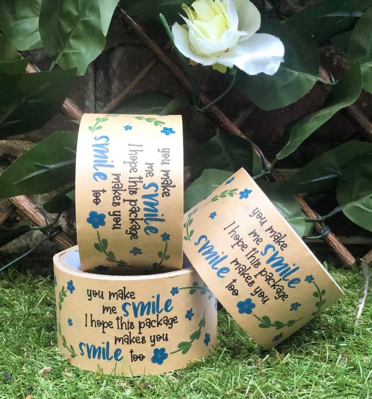 Cards and gift wrap – wholesale Tape – You Make Me Smile brown paper tape1