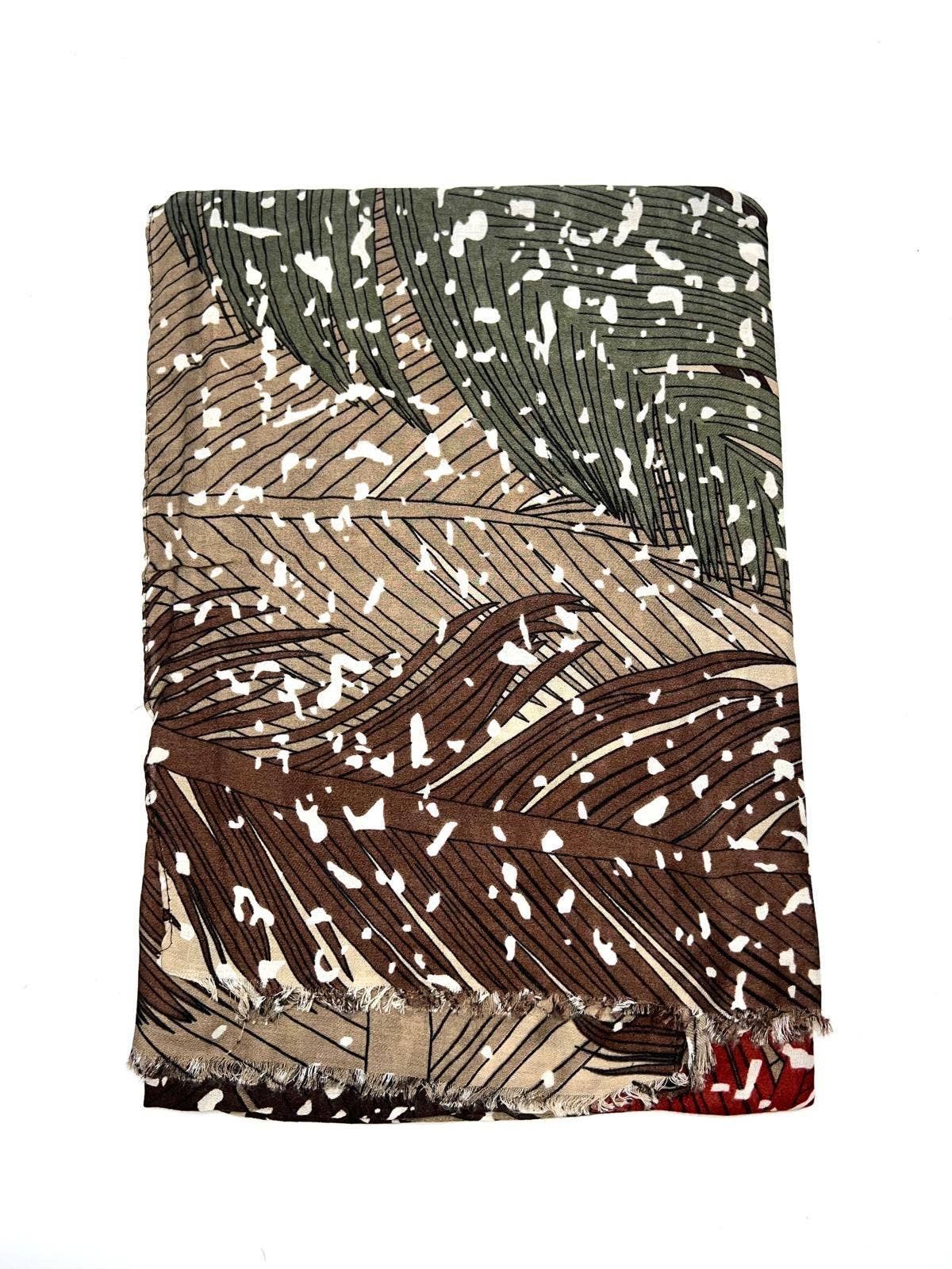 LINETA - Wholesale Scarf - Women's - H2018-77 Scarf with leaf pattern print3