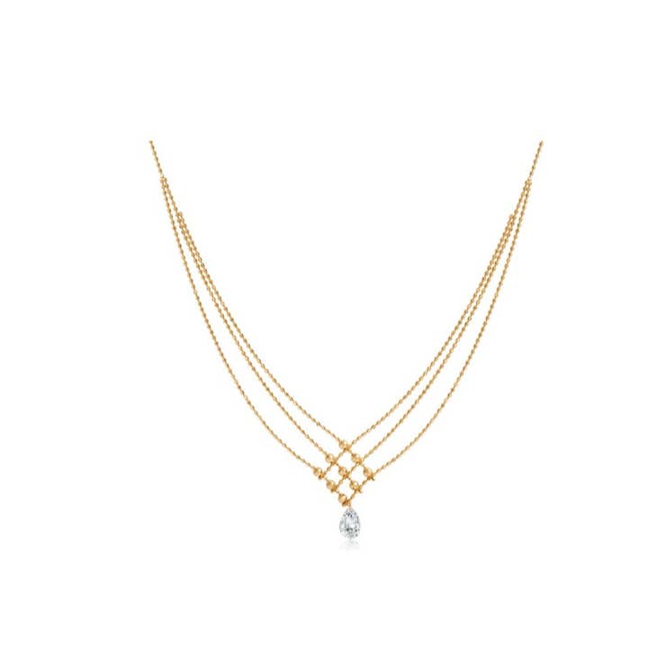 Pear-Shaped Floating Diamond Lace Necklace (Copy) for wholesale by LTM Jewels