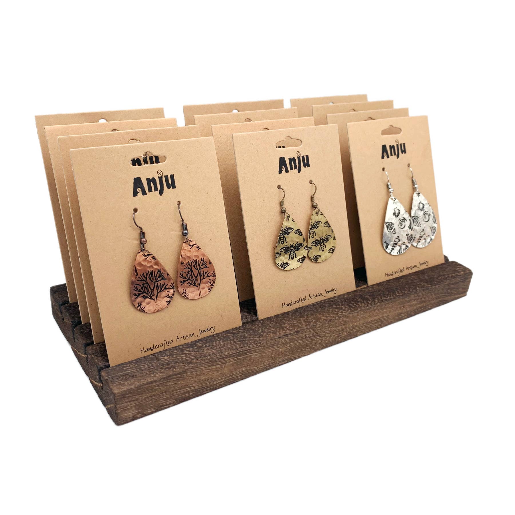 Anju Jewelry – Großhandel Schmuckständer & -display – Geschlitztes kardiertes Ohrring- oder Halsketten-Display — hält 12 Karten6