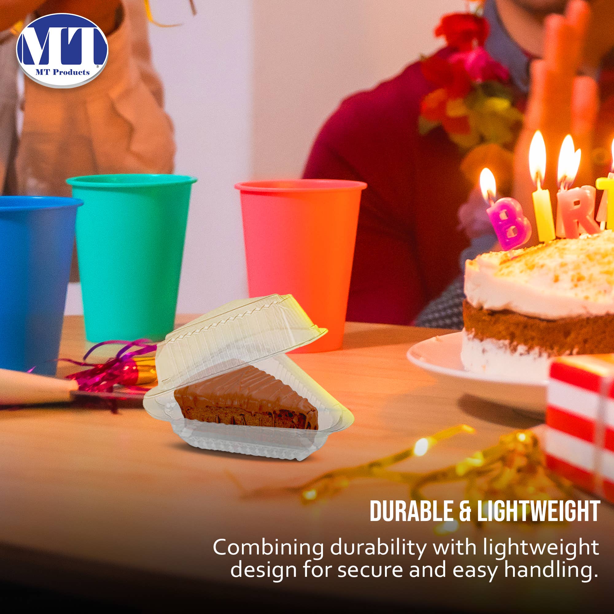 MT Products - Wholesale Food Storage Container - MT Products Clear Plastic Cake Slice Container6