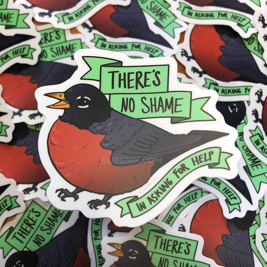 Eli Benik - Wholesale Sticker - Ask for help robin bird heavy duty waterproof vinyl sticker