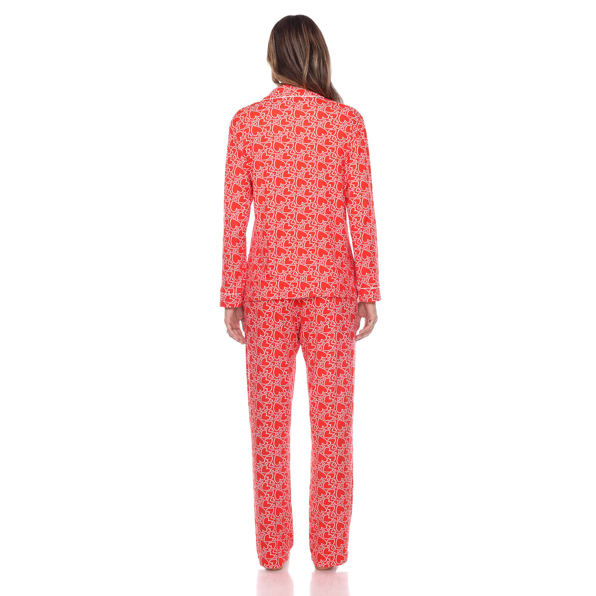 WHITE MARK - Wholesale Pyjamaset - Dames - Pyjamaset met lange mouwen en hartprint voor dames14