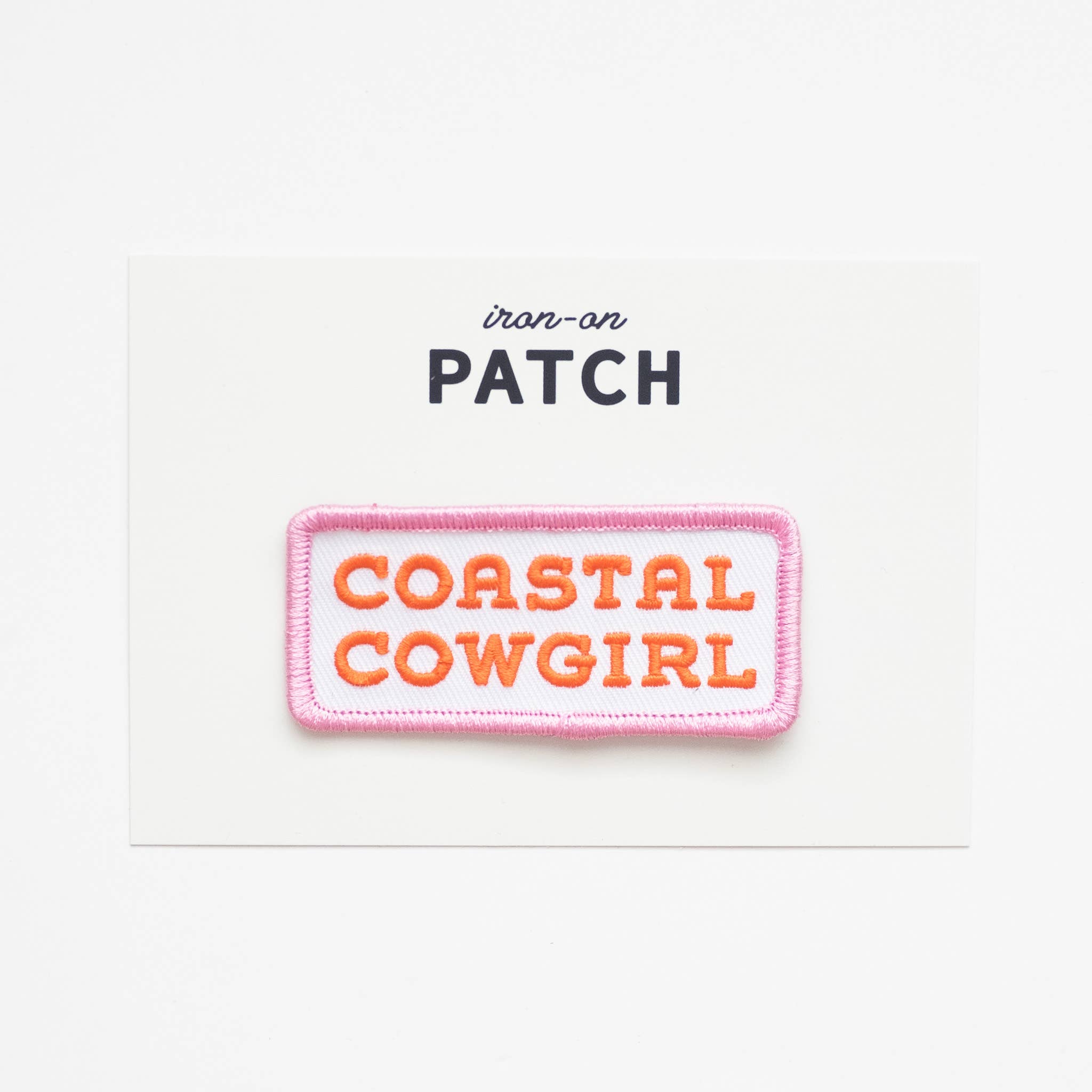 Union Made - Wholesale Patch - Coastal Cowgirl Embroidered Iron on Patch (Pink+Orange)0