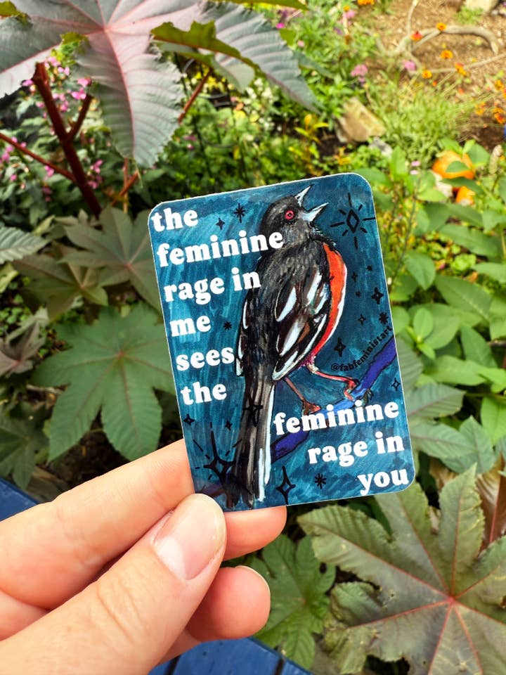 The Feminine Rage In Me: Feminist Sticker for wholesale by Fabulously Feminist