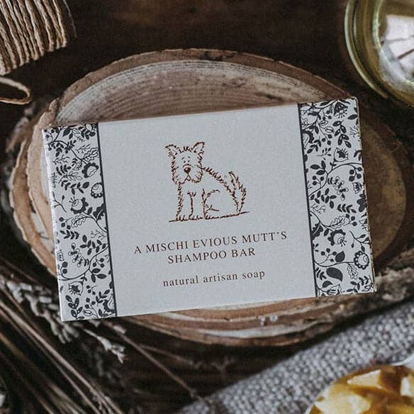 Mischievous Mutt’s Dog Shampoo Bar for wholesale by The Dartmoor Soap Company