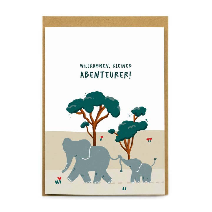 Biglietto di auguri nascita A6 – Piccolo avventuriero per la vendita all'ingrosso da parte di Hand und Feuer