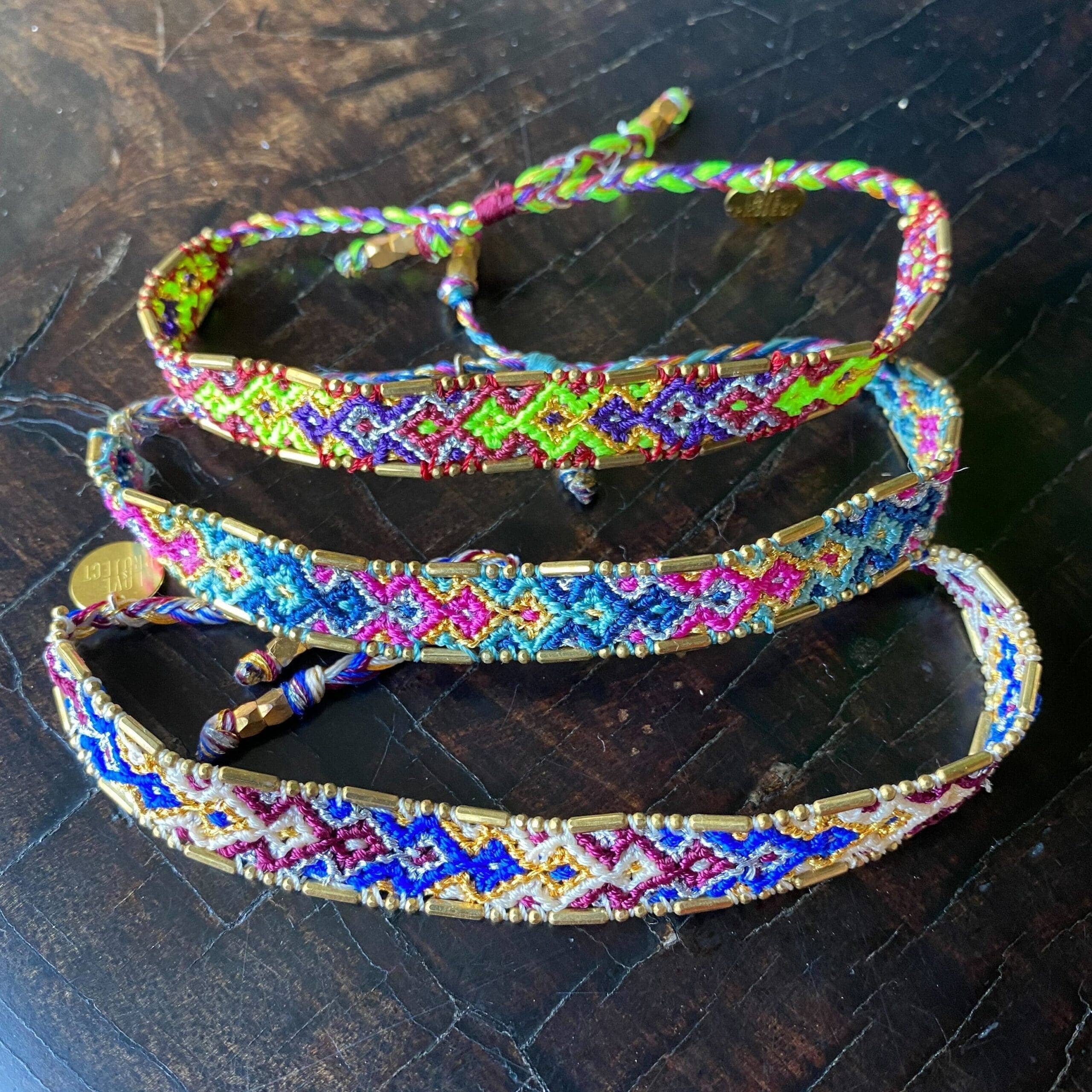 Love Is Project - Wholesale Woven/Braided Bracelet - Bali Metallic Friendship Bracelet - Aqua Reef2