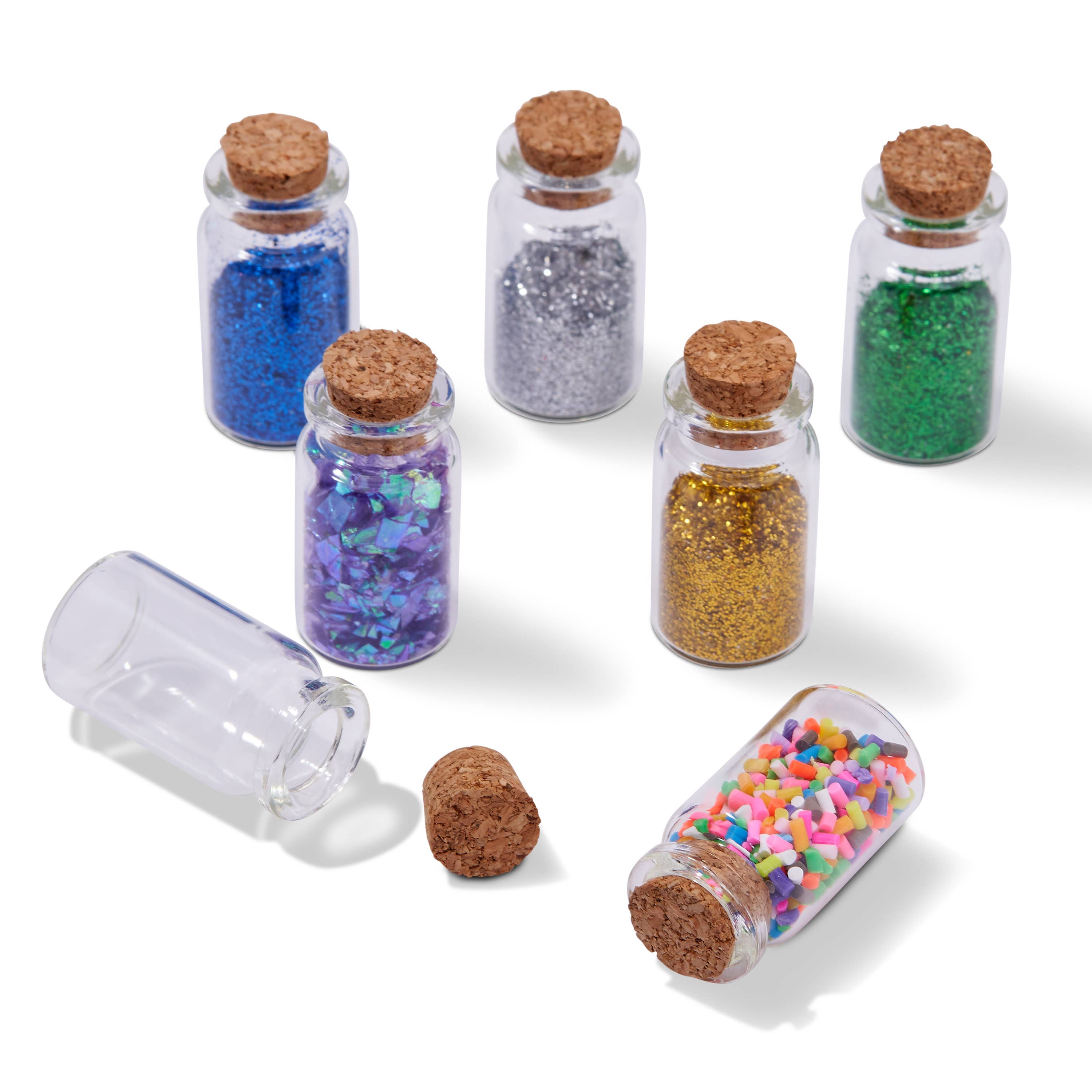 The Twiddlers - Vente Cadeaux pour invités - 60 mini pots en verre avec bouchons en liège (7 ml) - The Twiddlers4