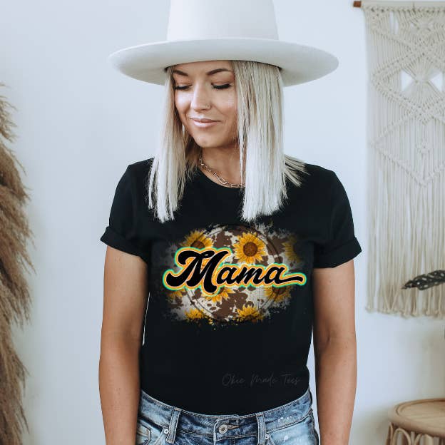 Maglietta Sunflower Mama per la vendita all'ingrosso da parte di Okie Made Tees
