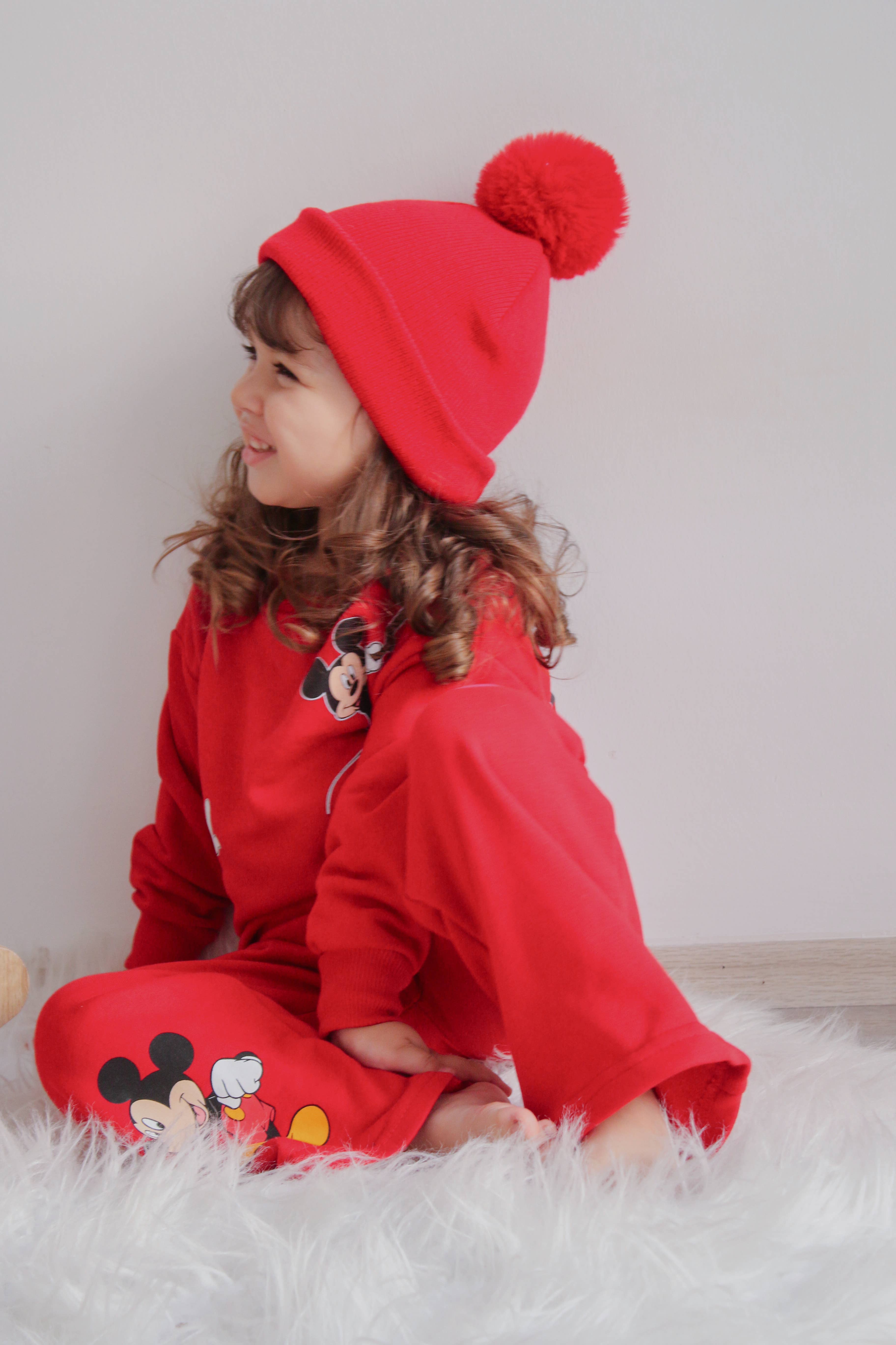 Himmelberg Baby – wholesale Mössa - Barn – Röd Singel Pom Pom Baby-/Barnmössa 0-8 år20