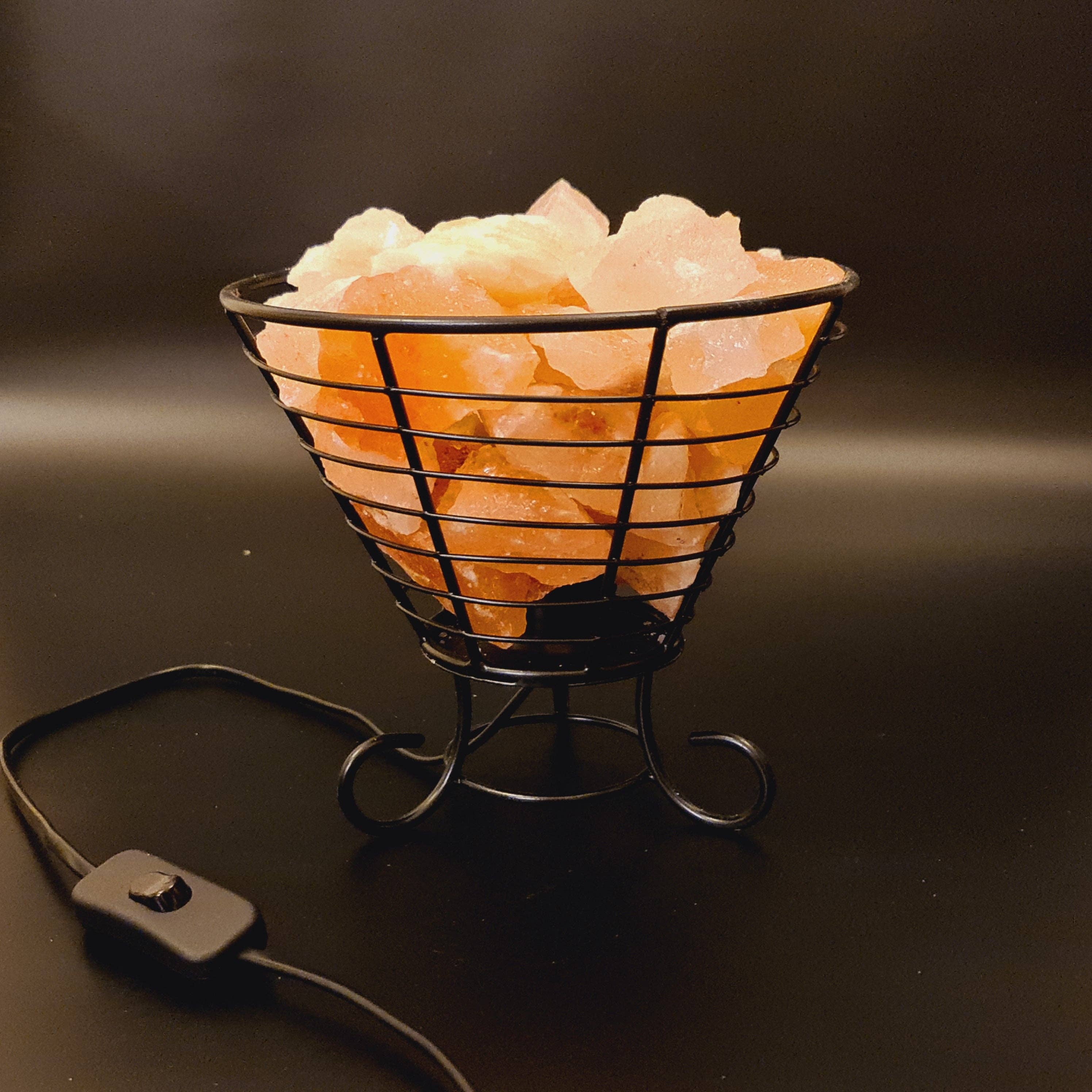Gemstone Gifts Ltd. – wholesale Accent/desk lamp – Himalayan Salt Lamp - Metal baskets2