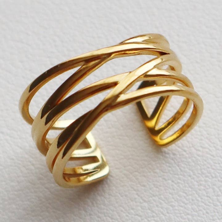 JESSA Jewelry - Wholesale Band/Stacked Ring - Crossover Ring | Adjustable Ring0