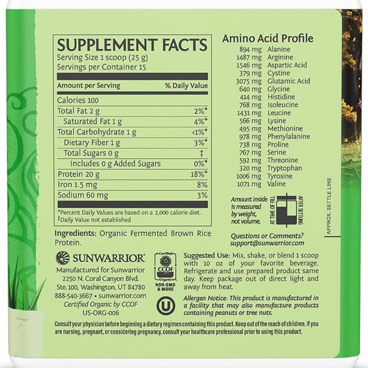 Sunwarrior - Wholesale Protein/Superfood Powder - Classic Unflavored Protein - Brown Rice Protein Powder7