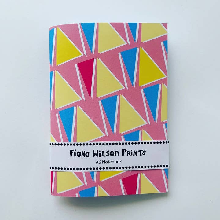 A6 Notebook - Mid Century Modern Triangles for wholesale by Fiona Wilson Prints